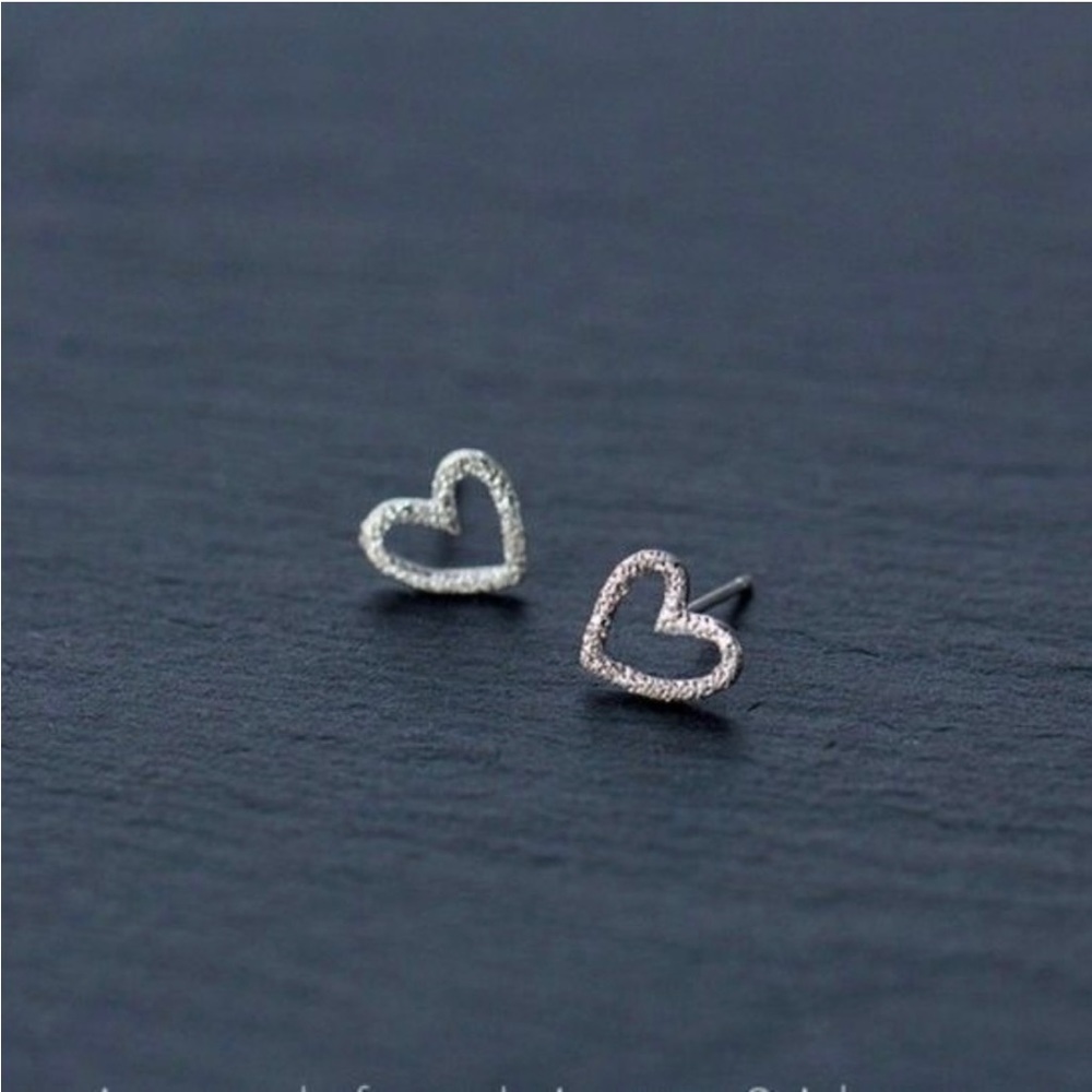 Sterling Silver Heart Earrings - Picture 3 of 4